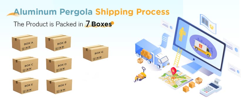 EROMMY Louvered Pergola 12' x 24' Outdoor Hard Top Pergola with Aluminum Frame and Adjustable Metal Rainproof Roof for Garden & Patio, Curtains and Netting Included, Gray-Black