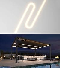 PURPLE LEAF Louvered Pergola 94AS 12' x 16' Outdoor Aluminum Pergola with Adjustable Roof for Deck Backyard Garden Grey Hardtop Gazebo