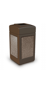 Commercial Zone 732101 Open-Top Indoor/Outdoor Square 42 Gallon Large Waste Trash Container Bin, Black