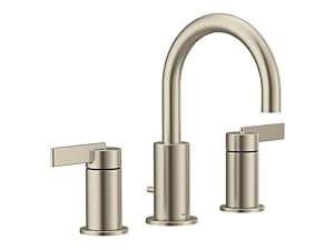Moen Brushed Gold Cia Widespread 2-Handle High-Arc Bathroom Faucet , 3-Hole Bathroom Sink Faucet, Valve Required, T6222BG