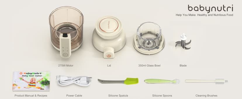 Auto Baby Food Maker, Glass Baby Food Mills, Baby Blender & Steamer and Puree Maker with Auto Cooking, Easy Cleaning, Dishwasher Safe, Cook at Home, Touch Screen Control