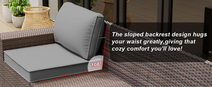 10 Pieces Patio Furniture Set with 2 Swivel Chairs Patio Furniture Outdoor Sectional Sofas with 55000 Gas Fire Pit Patio Conversation Set w/7 Cushions-Gary