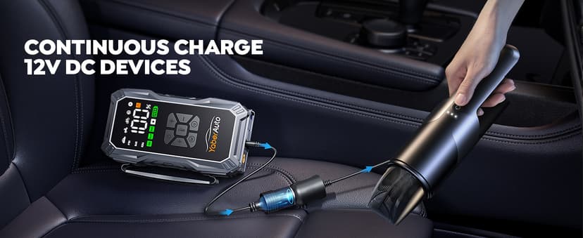 YaberAuto 9-in-1 Jump Starter with Air Compressor 5500A 150PSI Portable Car Battery Jump Starter (All Gas/10L Diesel), Jump Box Car Battery Jumper Starter Portable Jumper Cables, 150W DC, Lights