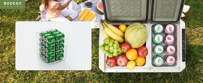 BODEGACOOLER 12V Portable Refrigerator, 42Quart (40L) Dual Zone Car Refrigerator, RV Car Fridge APP Control, -4℉-68℉Portable Freezer 12/24V DC 100-240V AC for Outdoor Camping Travel Vehicles Home Use