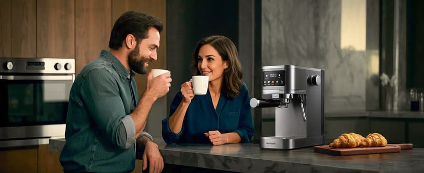 SHARDOR Espresso Machine 20 Bar, Professional Espresso Machine with Milk Frother and Touchscreen, Expresso Coffee Machines with Adjustable Temperature,for Cappuccino, Latte