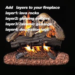 Stanbroil Large Ceramic Gas Logs, 10 Piece Set of Decoration Ceramic Wood Logs for All Types of Ventless, Gel, Ethanol, Electric, Gas Inserts, Propane, Indoor or Outdoor Fireplaces & Fire Pits