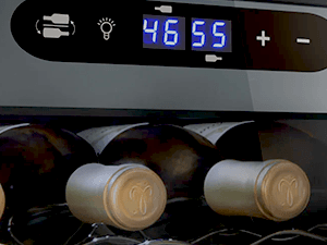 Wine Enthusiast 32-Bottle Dual Zone MAX Compressor Wine Cooler – Freestanding Mini Fridge with Digital Touchscreen, LED Display, Split Storage for Red & White Wines, Matte Black Refrigerator Home Bar