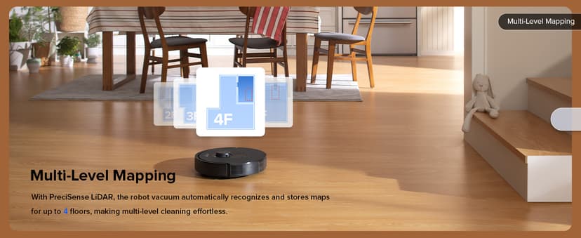 roborock Q5 Max+ Robot Vacuum with Self-Empty Dock, Upgraded from Q5+, 5500 Pa Suction, DuoRoller Brush, Hands-Free Cleaning for up to 7 Weeks, PreciSense LiDAR Navigation, App & Voice Control