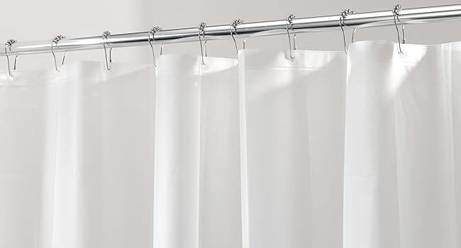 Clawfoot Tub Shower Curtain 180x70 Inch White Liner All Warp Around Extra Wide 36 Metal Hooks Vinyl Bath Curtain for Clawfoot Stand Up Tub Bathroom PEVA Waterproof Liner