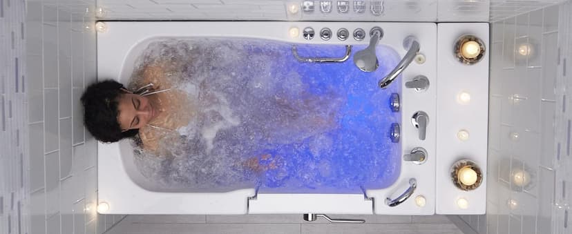 Ella Capri 30"x52" Acrylic Air + Hydro Massage and Heated Seat Walk-In Bathtub with Right Outward Swing Door, 2 Piece Fast Fill Faucet, 2" Dual Drain