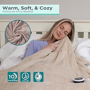 BLACK+DECKER Heated Blanket Electric Queen, Micro Plush Electric Blanket, Heating Blanket with 10 Heating Levels, 10H Timer, Auto Shutoff, Dual Zone Heating, Fast Heating (84x90 inches, Grey)