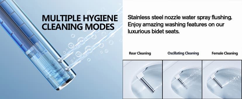 Upgrade Smart Bidet Toilet Seat Elongated, Electronic Heated Bidet with Adjustable Warm Air Dryer, Unlimited Warm Water, Night Light, Slow Closed Toilet Seat & Lid, Remote Control