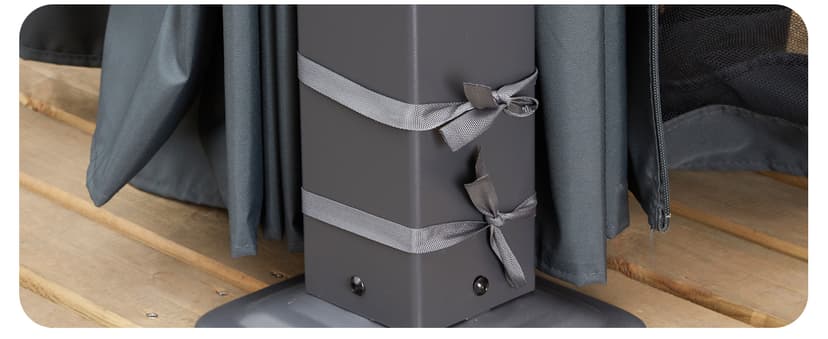 MELLCOM Louvered Pergola 12x24, Aluminum With Adjustable Roof, Outdoor With Waterproof Curtains and Nets, Dark Grey