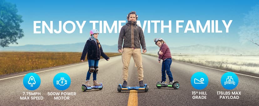 Gyroor Hoverboard New G13 All Terrain Hoverboard with LED Lights & 500W Motor, Self Balancing Off Road Hoverboards with Bluetooth for Kids ages 6-12 and Adults