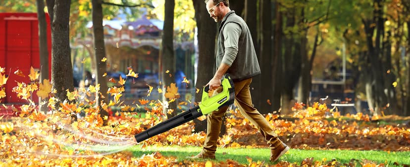 Leaf Blower, Electric Cordless Leaf Blower with 2 Batteries and Charger, 2 Speed Mode, Lightweight Leaf Blowers for Blowing Leaves, Patio Cleaning, Lawn Care and Dust