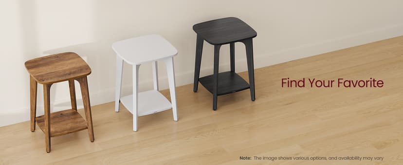 VASAGLE MAEZO Collection - Side Table, 2-Tier Small Square End Table, Nightstand with Tapered Legs, Curved Transitions, for Small Spaces, Living Room, Bedroom, Honey Brown ULET236K01