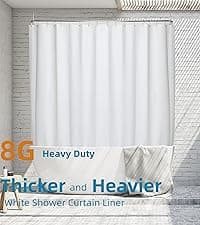 Clawfoot Tub Shower Curtain 180x70 Inch White Liner All Warp Around Extra Wide 36 Metal Hooks Vinyl Bath Curtain for Clawfoot Stand Up Tub Bathroom PEVA Waterproof Liner