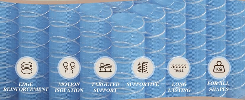 Sleepmax Queen Mattress 14 Inch - Hotel-Collection Hybrid Mattress Extra Lumbar & Hip Support - Deep Sleep Bed in a Box Pain Relief - Fiberglass-Free, CertiPUR-US Certified, 365-Night Trial