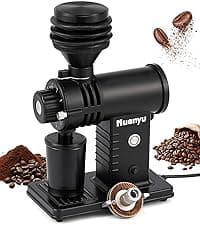 Huanyu Commercial Coffee Grinder Variable Speed Time Based Dosing Flat Burr Knob Control Professional Grinder with 8 Stepless Grinding Settings
