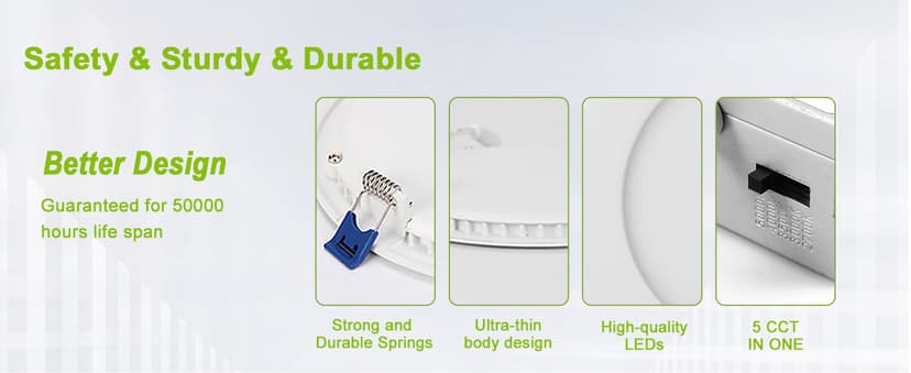 DAMINY 24 Pack 6 Inch LED Recessed Lighting with Junction Box,5CCT,Ultra-Thin Recessed Light,11W 1100lm, Dimmable Canless Wafer Ceiling Light, High Brightness - ETL