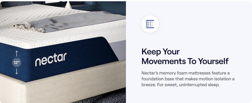 Nectar Classic 12” Queen Mattress - Medium Firm - Contouring Memory Foam - Cooling Top Layer - Support & Pressure-Relief - Mattress in a Box - 365-Night Trial & Forever Warranty