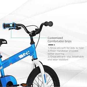 JOYSTAR Whizz Kids Bike 12 14 16 18 Inch Kids' Bicycle for Toddler and Kids Ages 2-9 Years Old, BMX Style Boys Bike with Training Wheels, Children Bicycles, Multiple Colors