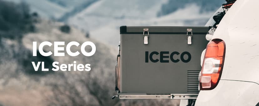 ICECO VL45 Portable Refrigerator with Battery, 47Qt/45L 12 Volt Refrigerator with SECOP, 0°-50°F 12v Fridge Freezer, 12/24VDC 110-240VAC, Electric Cooler for Car, RV, Camping| With 250Wh Battery