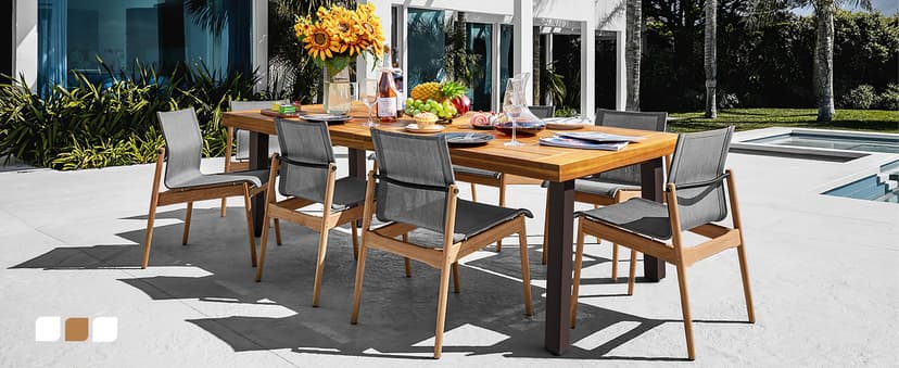 Devoko Home Acacia Wood Dining Table 6-Person Indoor Outdoor Table with Iron Legs, Sandblast Finish, Natural Stained, Rustic Metal, 69 * 33 * 30 inch (Natural)