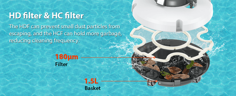 S100 Cordless Robot Pool Cleaner, Last 130Min, 18° Slope Angle, Automatic Pool Vacuum for Above Ground Pools, Self-Parking Pool Cleaner with Filter Basket, Pool Robot Up to 1100 sq.ft