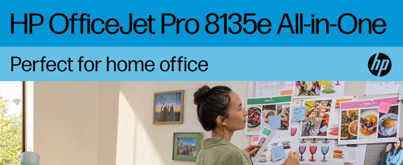 HP OfficeJet Pro 8135e Wireless All-in-One Color Inkjet Printer, Print, Scan, Copy, Fax, ADF, Duplex Printing, Best-for-Home Office, 3 month Instant Ink trial included (40Q35A)