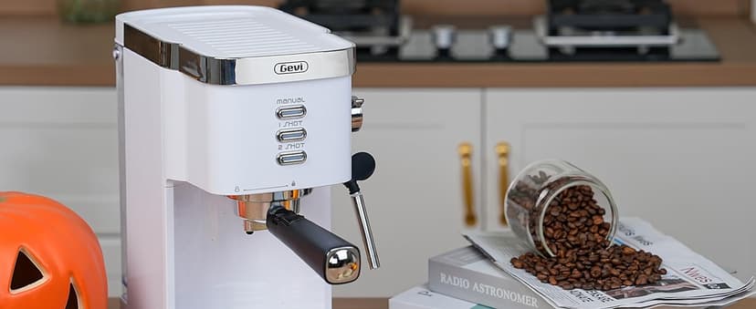 Gevi Espresso Machine 20 Bar High Pressure,Compact Espresso Maker with Milk Frother Steam Wand,Cappuccino,Latte Maker with Adjustable Shot Volume for Home,Gift for Mom and Dad