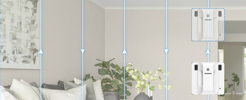 AlfaBot Window Cleaning Robot, 4500PA High Suction Power Window Cleaner with Dual Water Spray,3.0 Path Planning, Edge Detection Technology,Perfect for High-Rise Windows, Big Glass