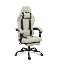 Gaming Chair with Linkage Armrest & Footrest, High Back Video Gaming Chair, Black/Grey