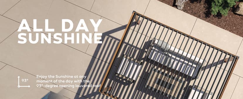 111S Takasho Louvered Pergola 10x13 Wood Grain Outdoor Aluminum Pergola with Adjustable Rainproof Roof Full Aluminum Frame Ideal for Outdoor Deck Garden Patio Durable, Cherry Oak