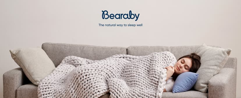 Bearaby Cotton Hand-Knit Weighted Blankets for Adults - Chunky Knit Blanket - Sustainable, Breathable, Organic, Cooling Weighted Blanket - Machine Washable (Moonstone Grey, 10 lbs, 40"x64")