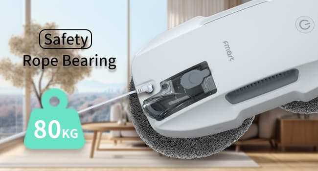 FMART T9Pro Window Cleaning Robot, Ultrasonic Atomization Intelligent Water Spray, 3800PA Suction Power, AI Intelligent Path Planning, Edge Detection Technology, Remote Control Robot Window Cleaner