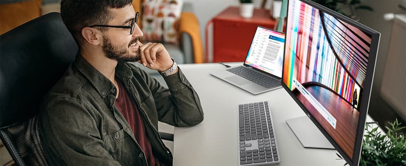 Dell S2722QC Monitor - 27 inch 4K USB-C , UHD (3840 x 2160) Display, 60Hz Refresh Rate, 8MS Grey-to-Grey Response Time, Built-in Dual 3W Speakers, 1.07 Billion Colors - Platinum Silver