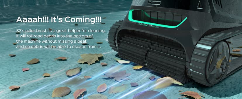 WYBOT S2 Cordless Robotic Pool Cleaner, Smart Navigation Inground Pool Vacuum Lasts 180 Mins, Wall Climbing & Waterline Cleaning for Pools up to 3229 Sq.ft, Switch/App Mode, Dual Filtration