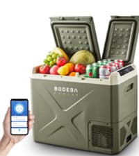 BODEGACOOLER 12V Portable Refrigerator, 42Quart (40L) Dual Zone Car Refrigerator, RV Car Fridge APP Control, -4℉-68℉Portable Freezer 12/24V DC 100-240V AC for Outdoor Camping Travel Vehicles Home Use