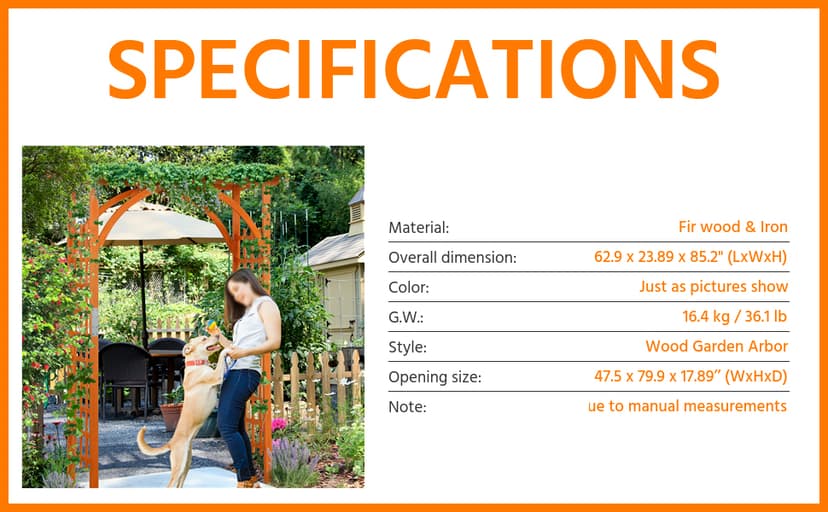 Yaheetech 85in Wooden Garden Trellis Horticulture Garden Arch Arbor for Climbing Planting Plant Stand in Garden Yard Outdoor, Brown