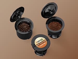 AIRMSEN Grind & Brew Coffee Maker with Grinder - Single Serve Machine Compatible with K-Cup Pods & Ground, 1000W Fast 6-14oz Brewer, Descaling Alert, Touchscreen & 50oz Removable Tank