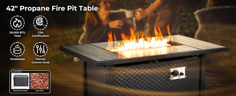 ovios 11 Piece Outdoor Patio Furniture Set with Fire Pit Table,Conversation Sectional Wicker Couch with Swivel Chairs,Modern Outside Sofa for Balcony Backyard, Dark Grey