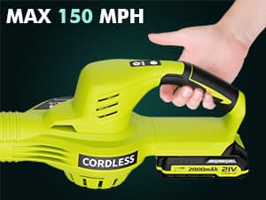 Leaf Blower Cordless - 21V Powerful Electric Leaf Blower with 2 Batteries and Charger, 2 Speed Modes, 2.0Ah Lightweight Battery Powered Leaf Blowers for Lawn Care, Patio, Dust, Blowing Leaves