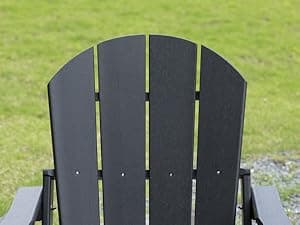 nalone Folding Adirondack Chairs Set of 2 with Cushions and Cup Holder, HDPE Plastic Oversized Patio Chair Weather Resistant, Used in Outdoor, Fire Pit, Deck, Garden, Campfire Chairs (Black)