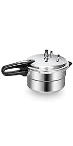 16 Quart Pressure Cooker, 10 Psi Induction Compatible Pressure Canner w/Stainless Steel Honeycomb Base, Heavy Gauge Aluminum, Quality Steamer Rack Included