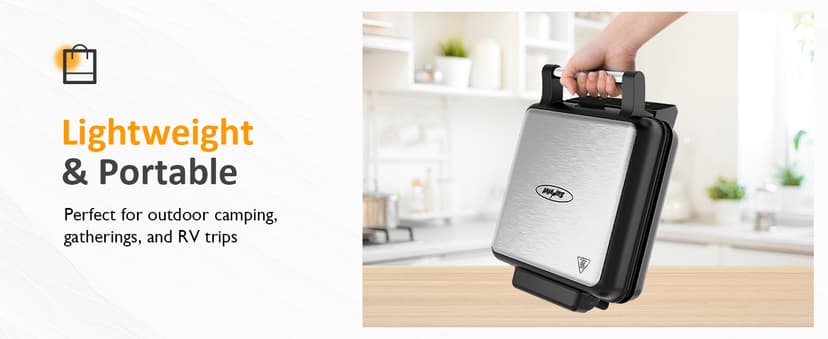 4-Slice Waffle Maker with Nonstick Surface, 1200W Waffle Iron, Time & Temperature Control, LCD Display, Perfect Waffle Maker for Kids and Families, Stainless Steel, Silver