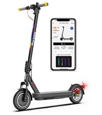 5TH Wheel V40 PRO Electric Scooters, 48V 800W Peak Motor & 20 MPH, 24.9 Miles Range, 10" Solid Tires, Front-N-Rear Suspension and Ambient Light, Folding Sport Scooters with Dual Brake System and APP