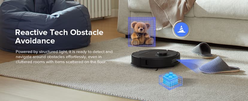 roborock Qrevo Series Robot Vacuum and Mop, 8000Pa Suction, Upgraded from Qrevo S, Anti-Tangle Brushes, Smart Obstacle Avoidance, Auto Mop Washing, All-in-One Dock, 200RPM Spinning Mops, Black(QV 35A)