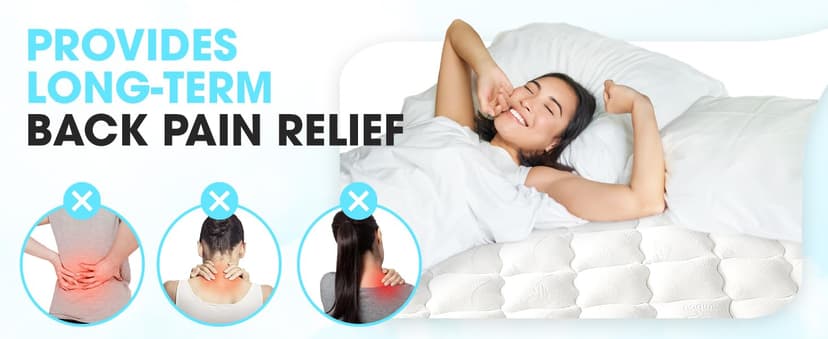 Cheer Collection Queen Size Mattress Topper – Extra Thick and Plush Pillow Top Mattress Pad, Soft Rayon from Bamboo Cover, Cooling, Breathable, and Machine Washable Mattress Topper for Queen Bed