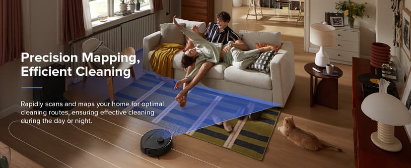 roborock Qrevo S Robot Vacuum and Mop, Self-Drying, Auto Mop Washing, 7000Pa Suction, Self-Emptying & Refilling, 10mm Auto Lifting, 200RPM Spinning Mops, Smart Obstacle Avoidance, Black